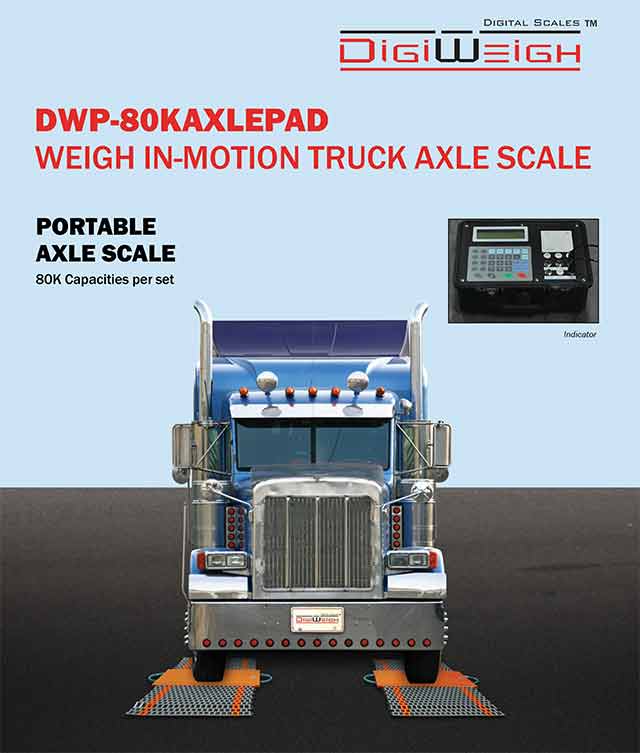 In Motion Digiweigh Portable Truck Scale DWP-80KAXLEPAD with Indicator & Printer