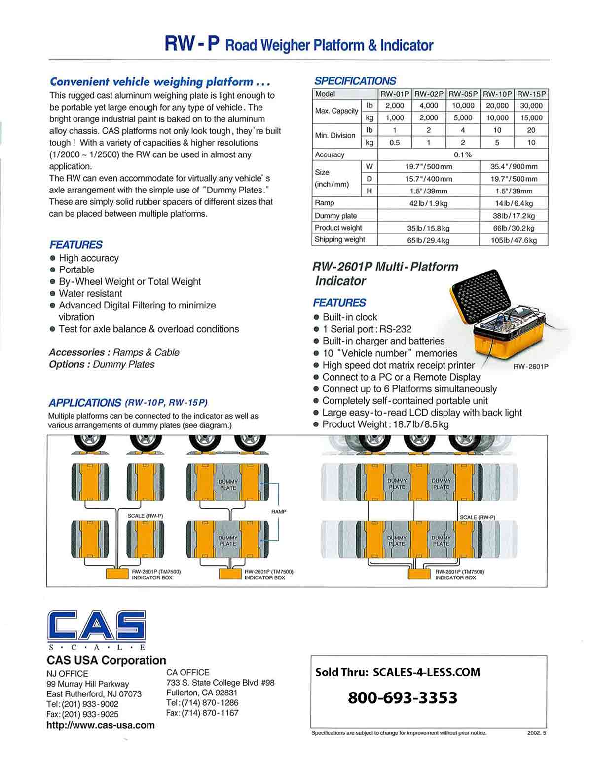Portable Portable Truck Scales CAS RW-S Small Platform Scale 